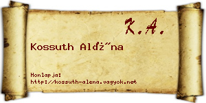 Kossuth Aléna névjegykártya